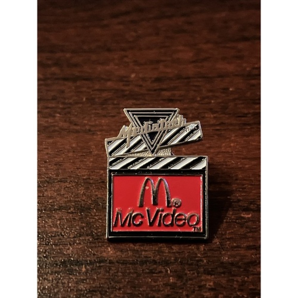 Vintage McDonald's McVideo Mediatech Employee Lapel Hat Pin